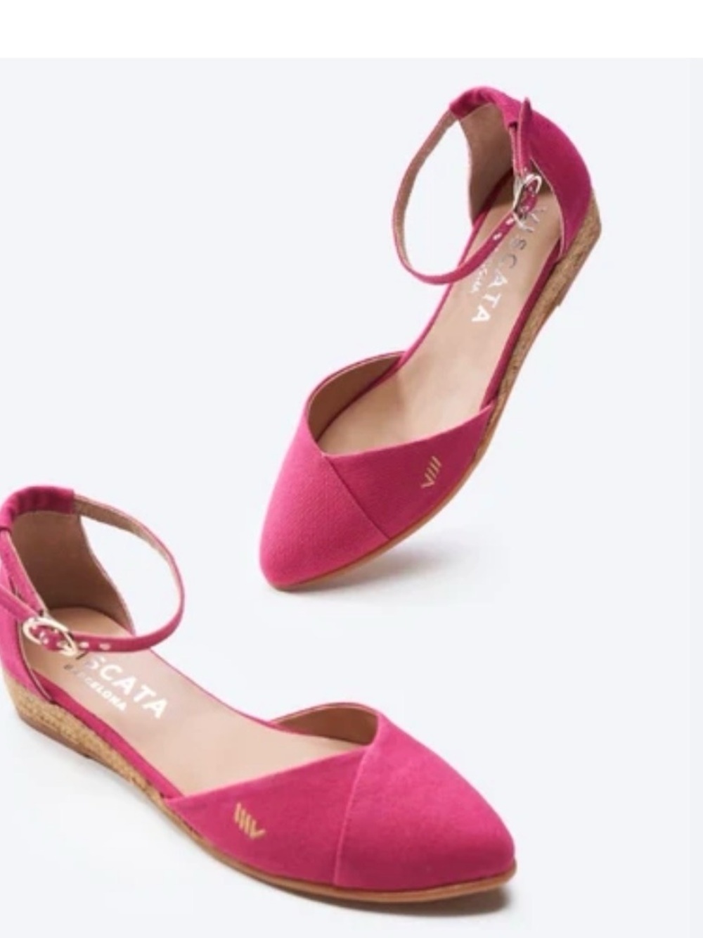 Biscata Pink Ankle-Strap Espadrille Flats